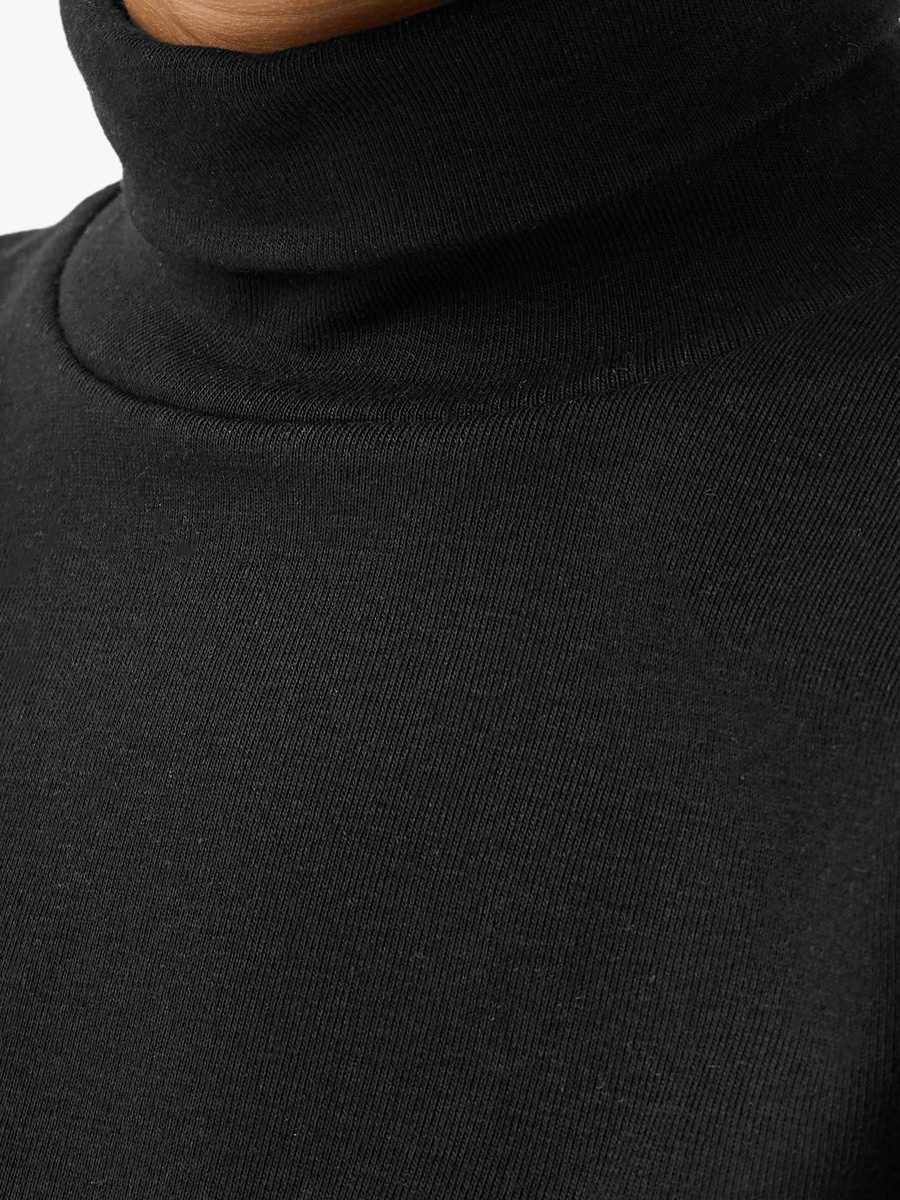 Solid Turtleneck T-Shirt with Long Sleeves