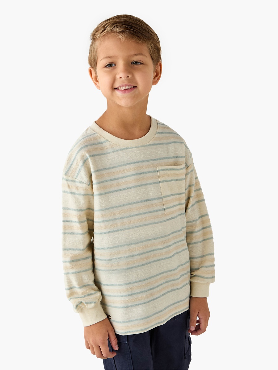 Striped T-Shirt with Long Sleeves and Chest Pocket