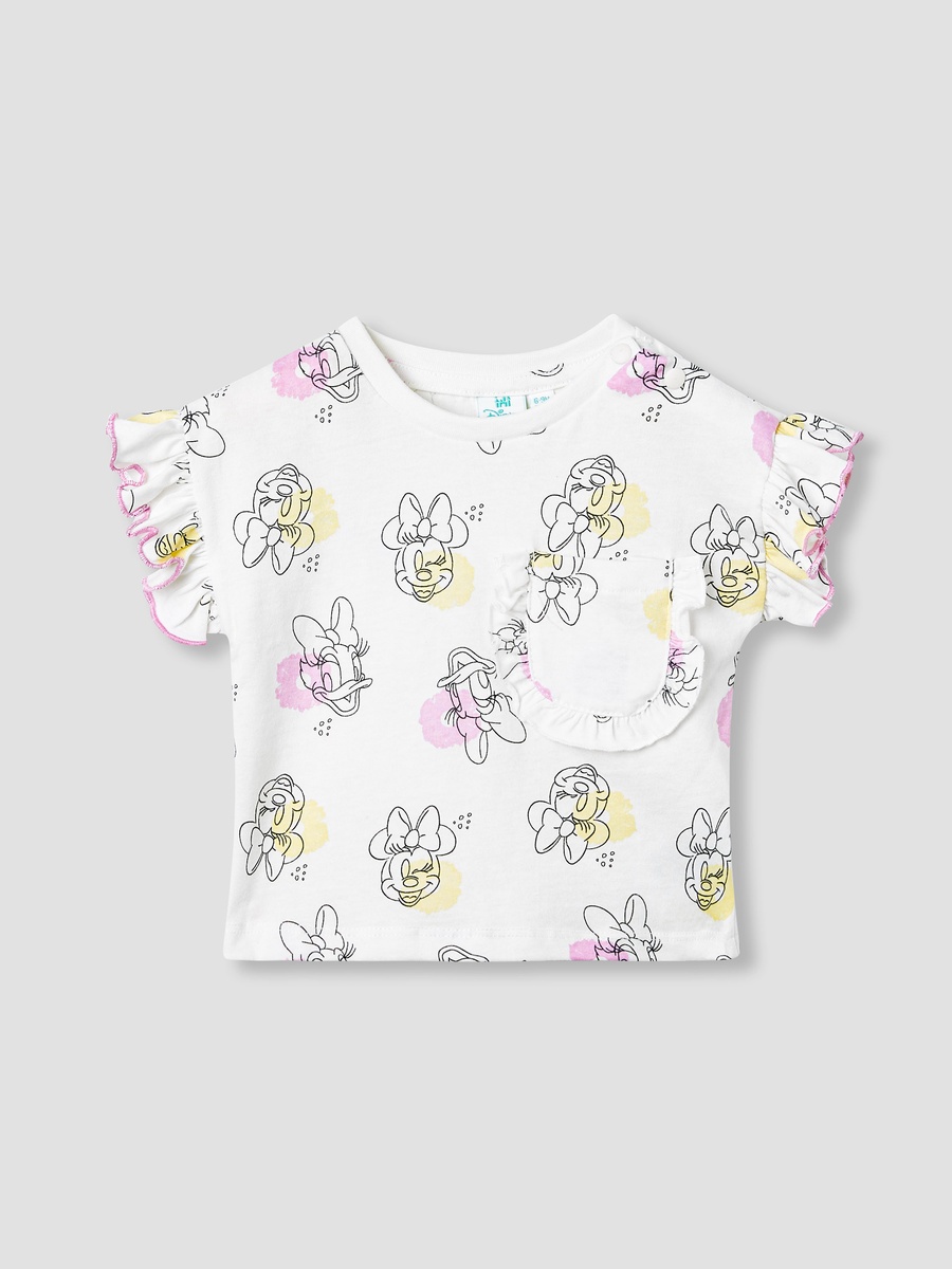 Minnie Mouse Print T-Shirt with Ruffles - Set of 2