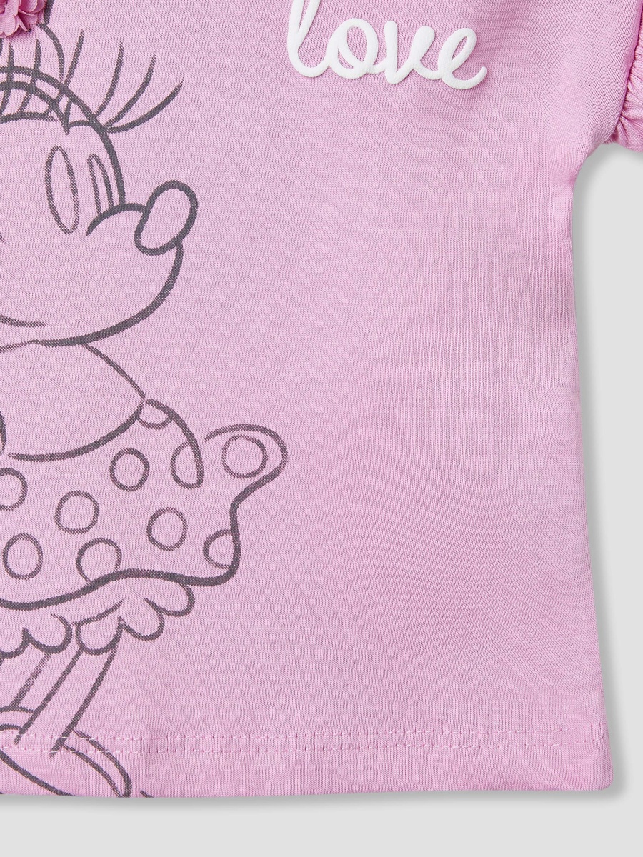 Minnie Mouse Print T-Shirt with Ruffles - Set of 2