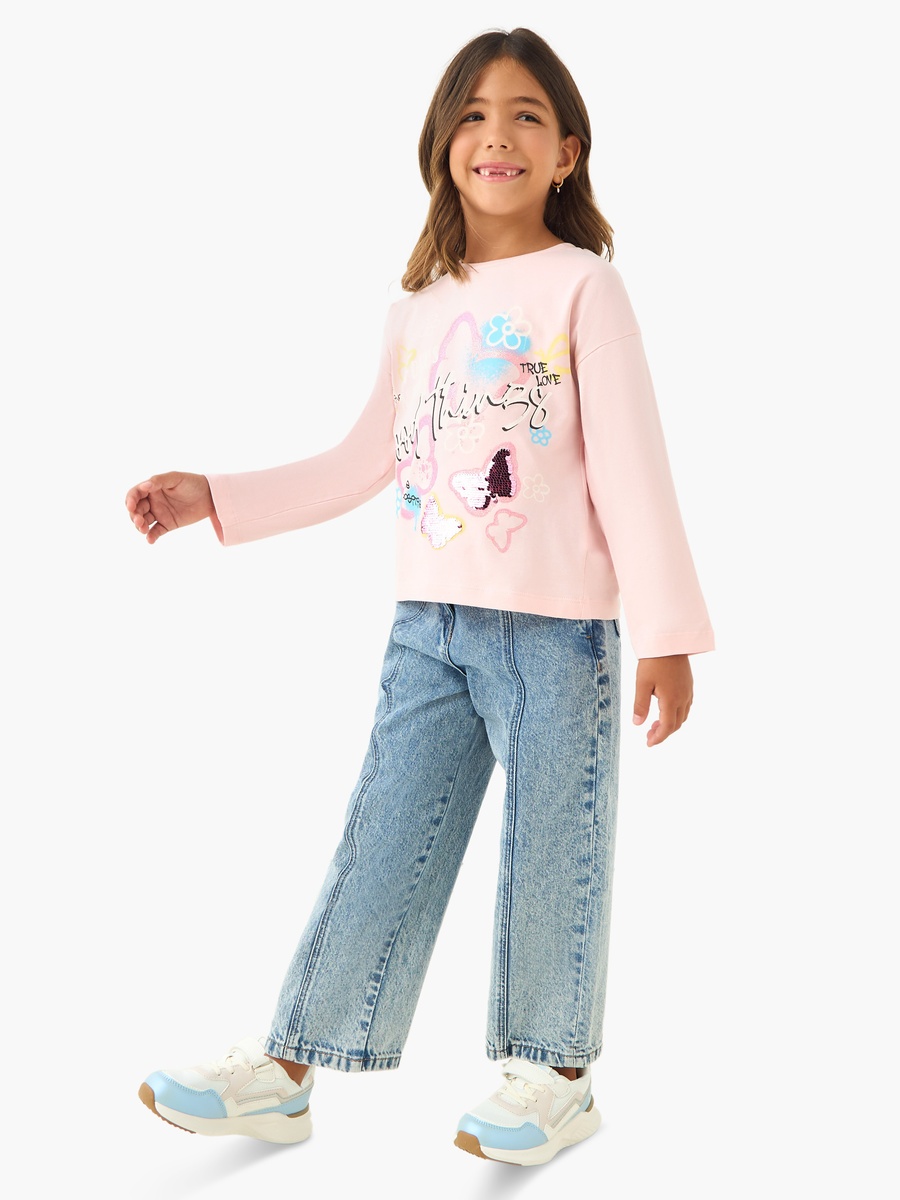 Printed T-Shirt with Long Sleeves