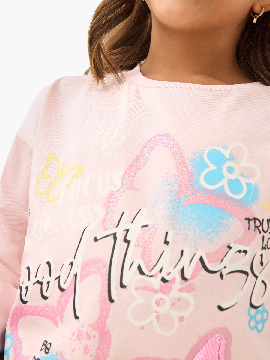 Printed T-Shirt with Long Sleeves
