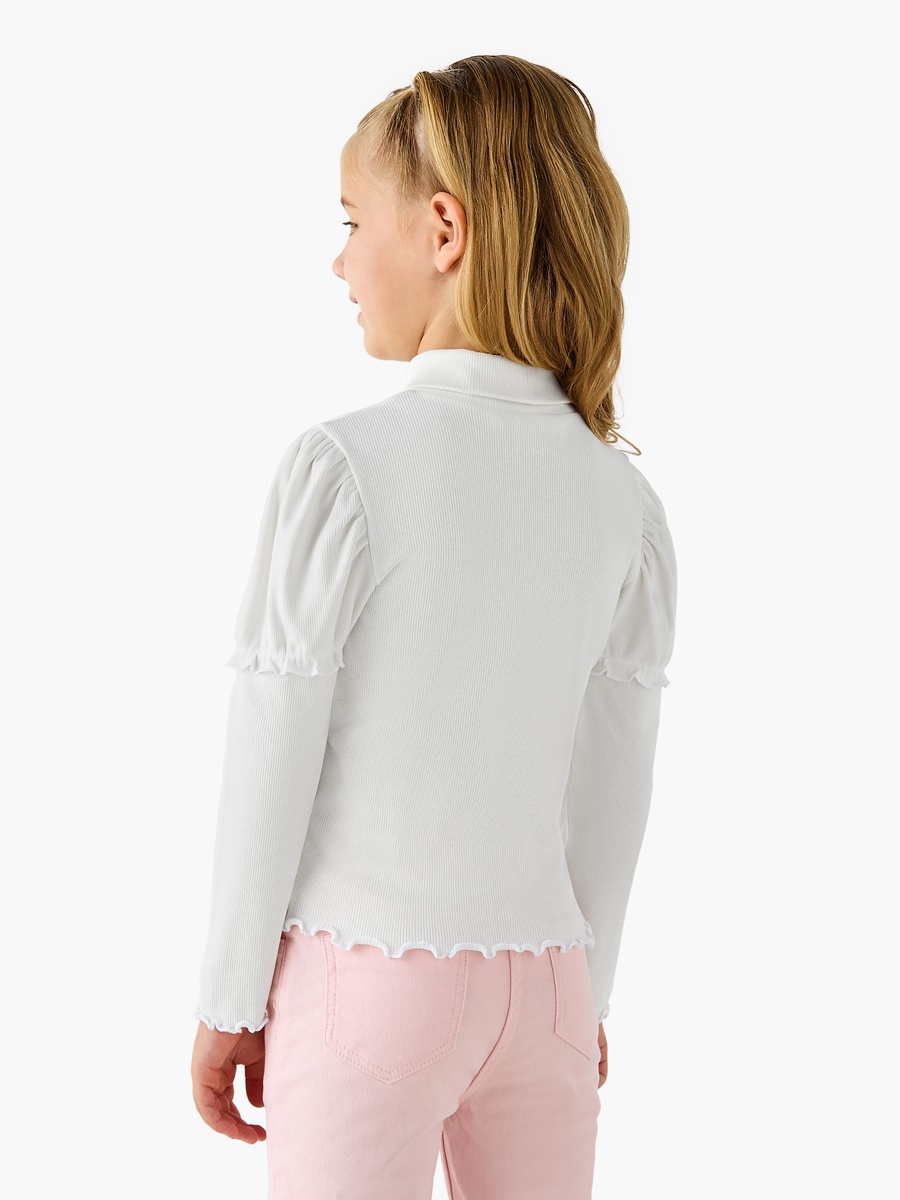 Ribbed Turtleneck Top with Long Sleeves