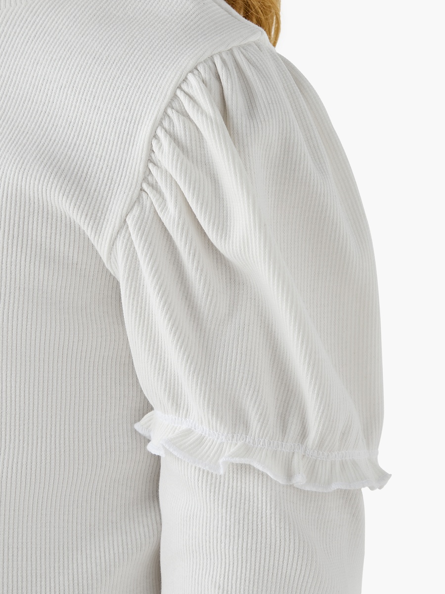 Ribbed Turtleneck Top with Long Sleeves