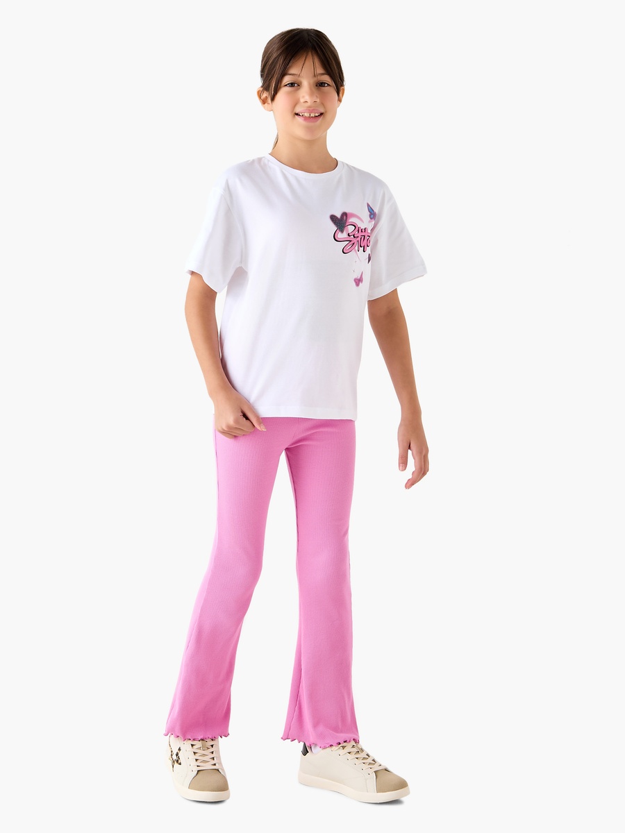 Stitch Print T-Shirt with Short Sleeves