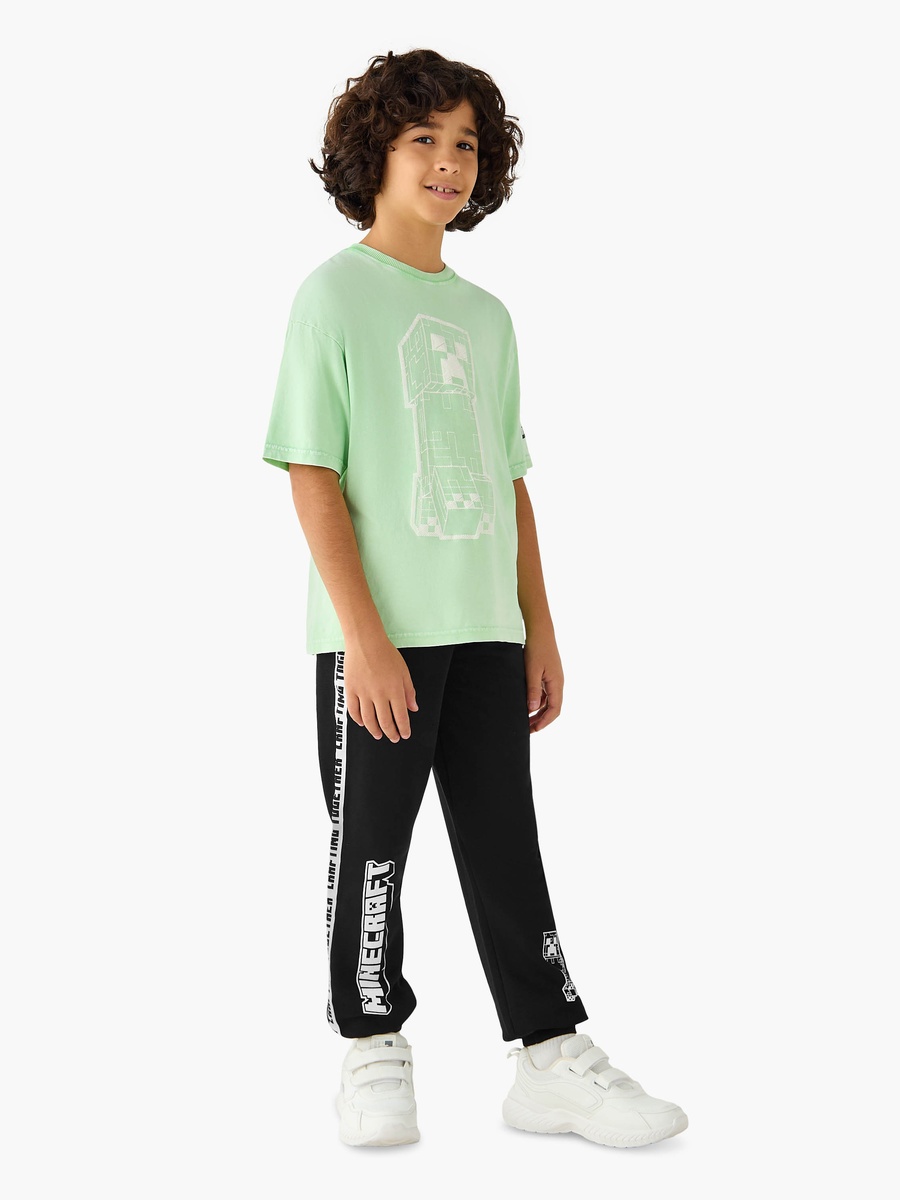 Minecraft Printed T-Shirt with Short Sleeves