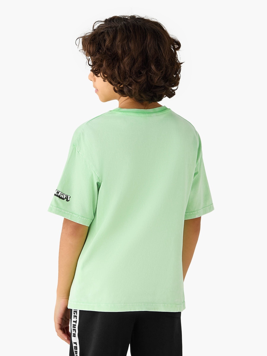 Minecraft Printed T-Shirt with Short Sleeves