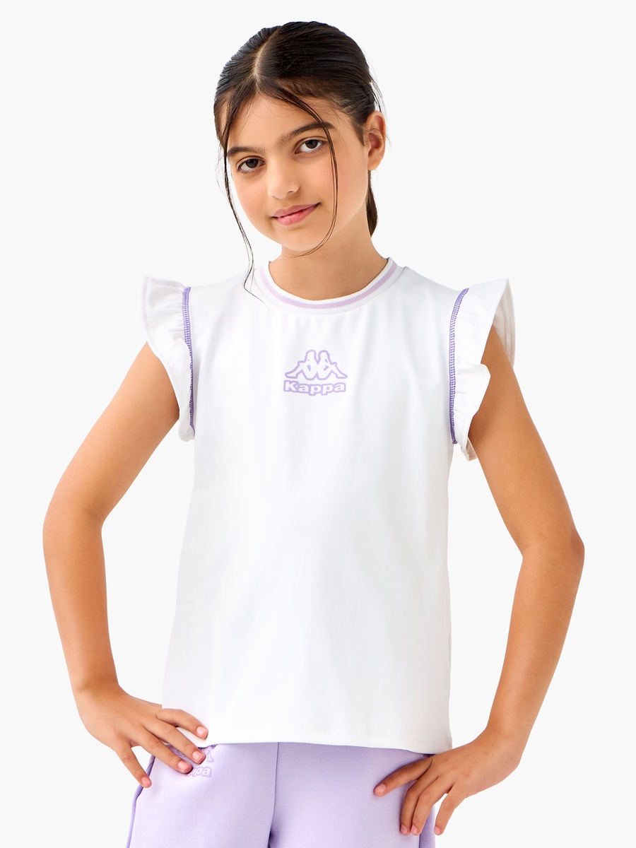 Logo Print T-Shirt with Flutter Sleeves
