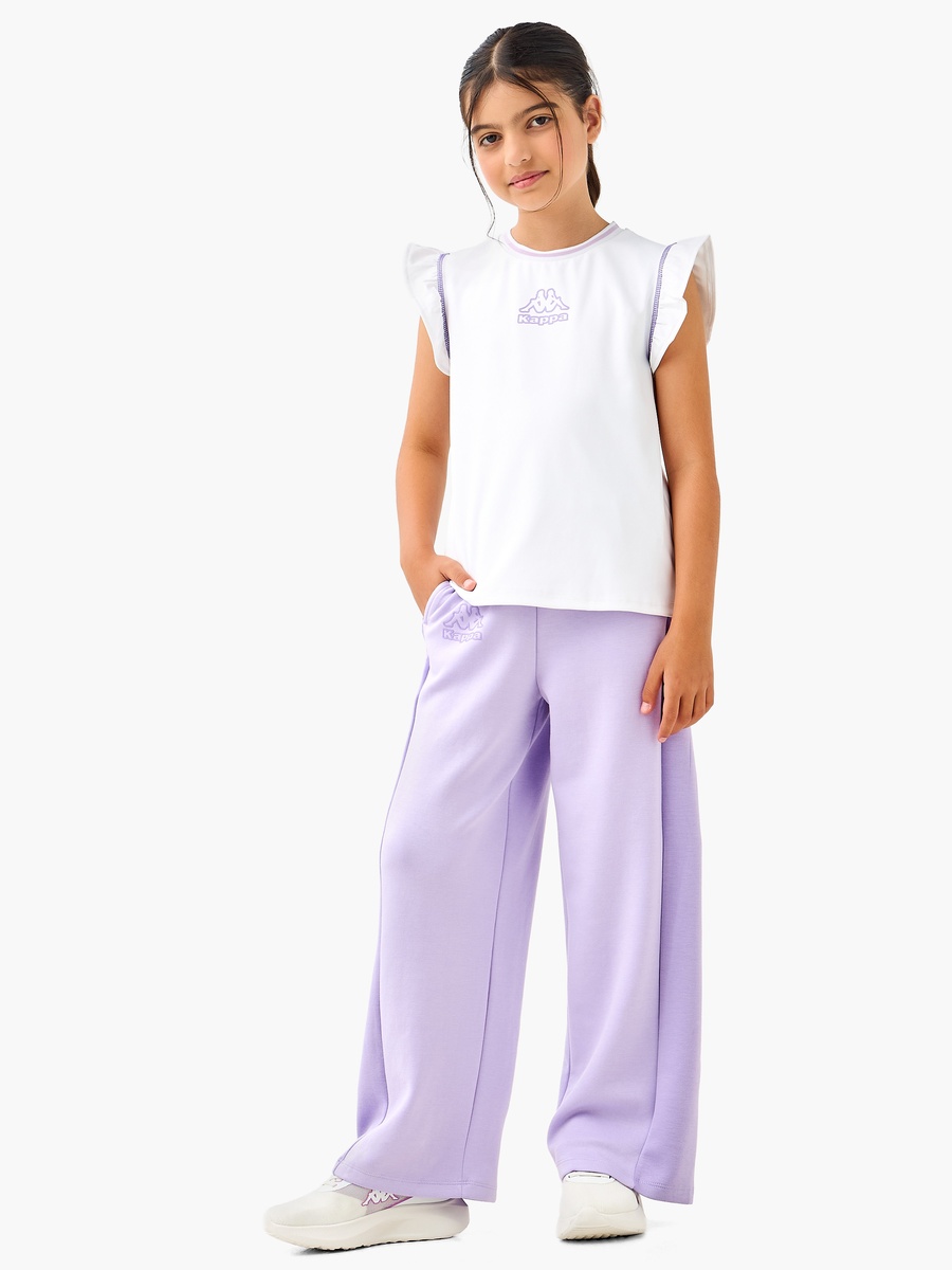 Logo Print T-Shirt with Flutter Sleeves