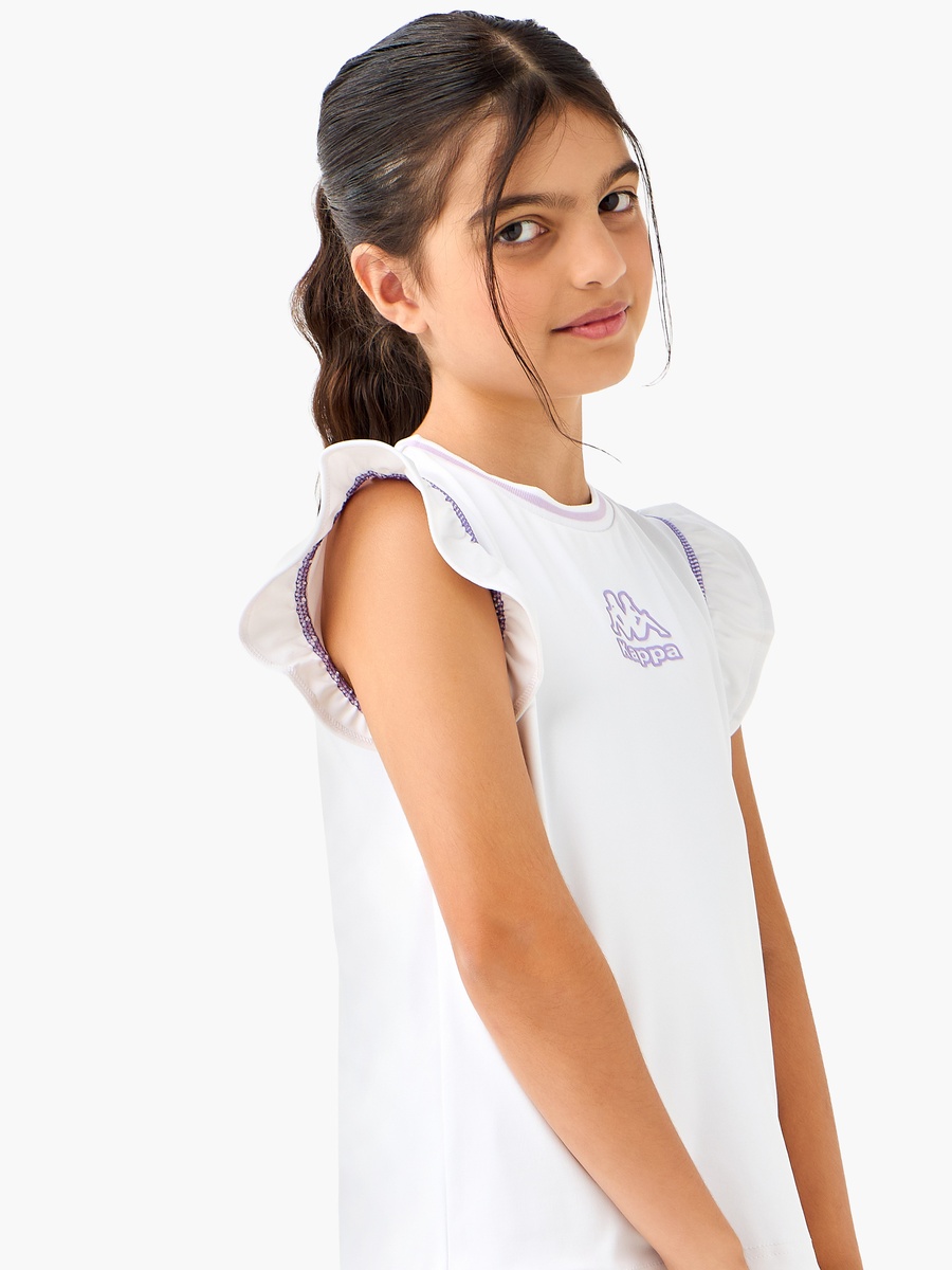 Logo Print T-Shirt with Flutter Sleeves