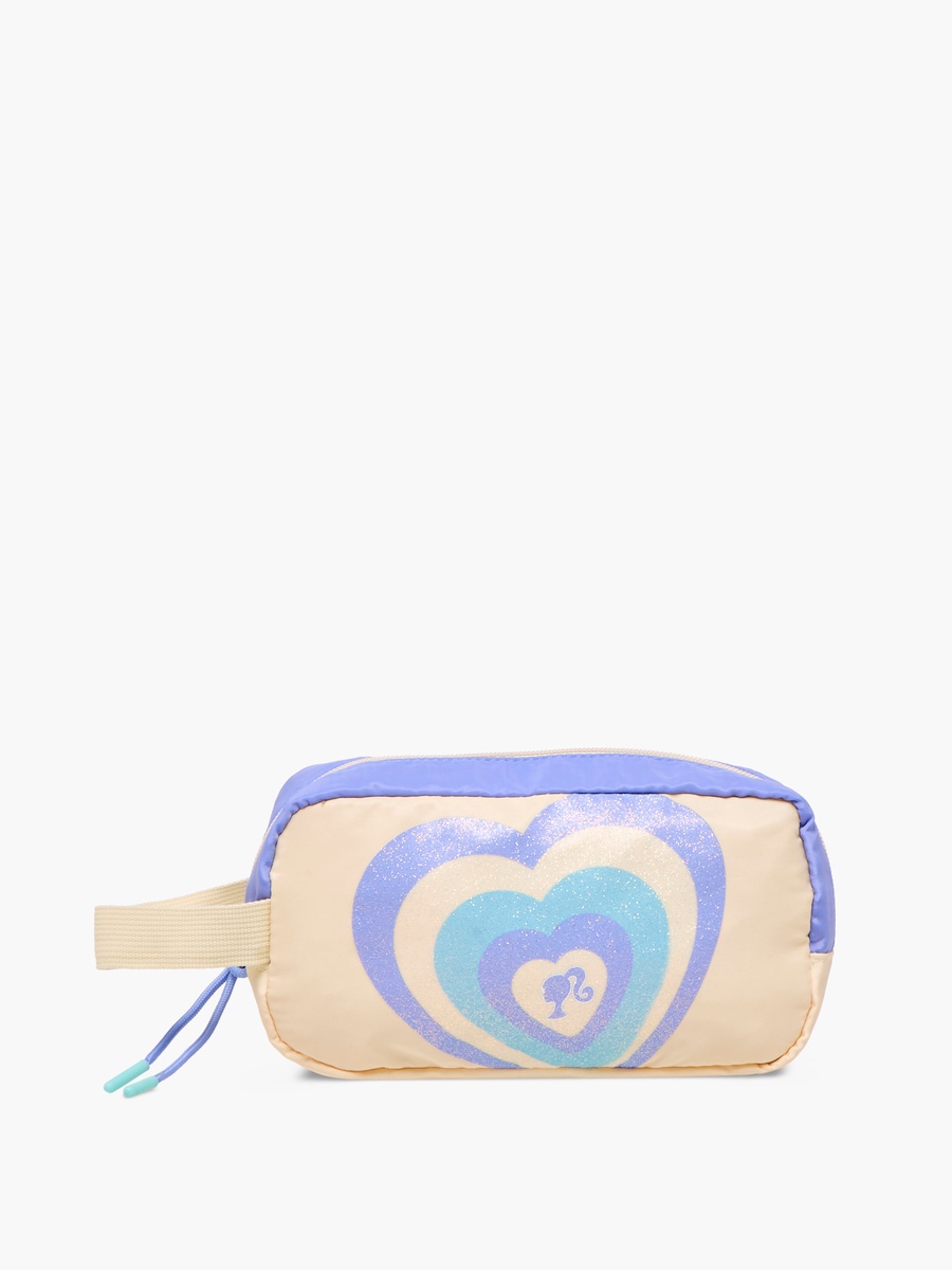 Barbie Heart Print Pencil Pouch with Zip Closure