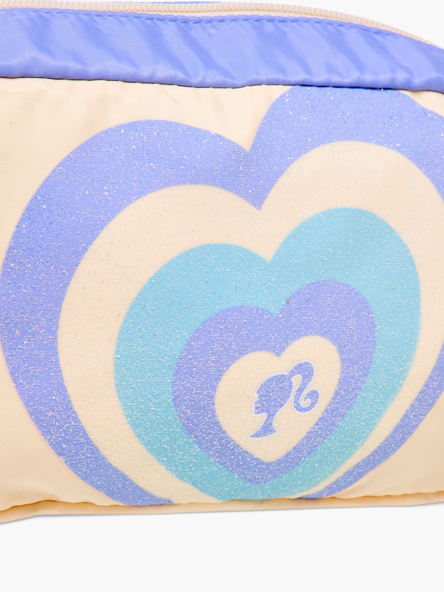 Barbie Heart Print Pencil Pouch with Zip Closure