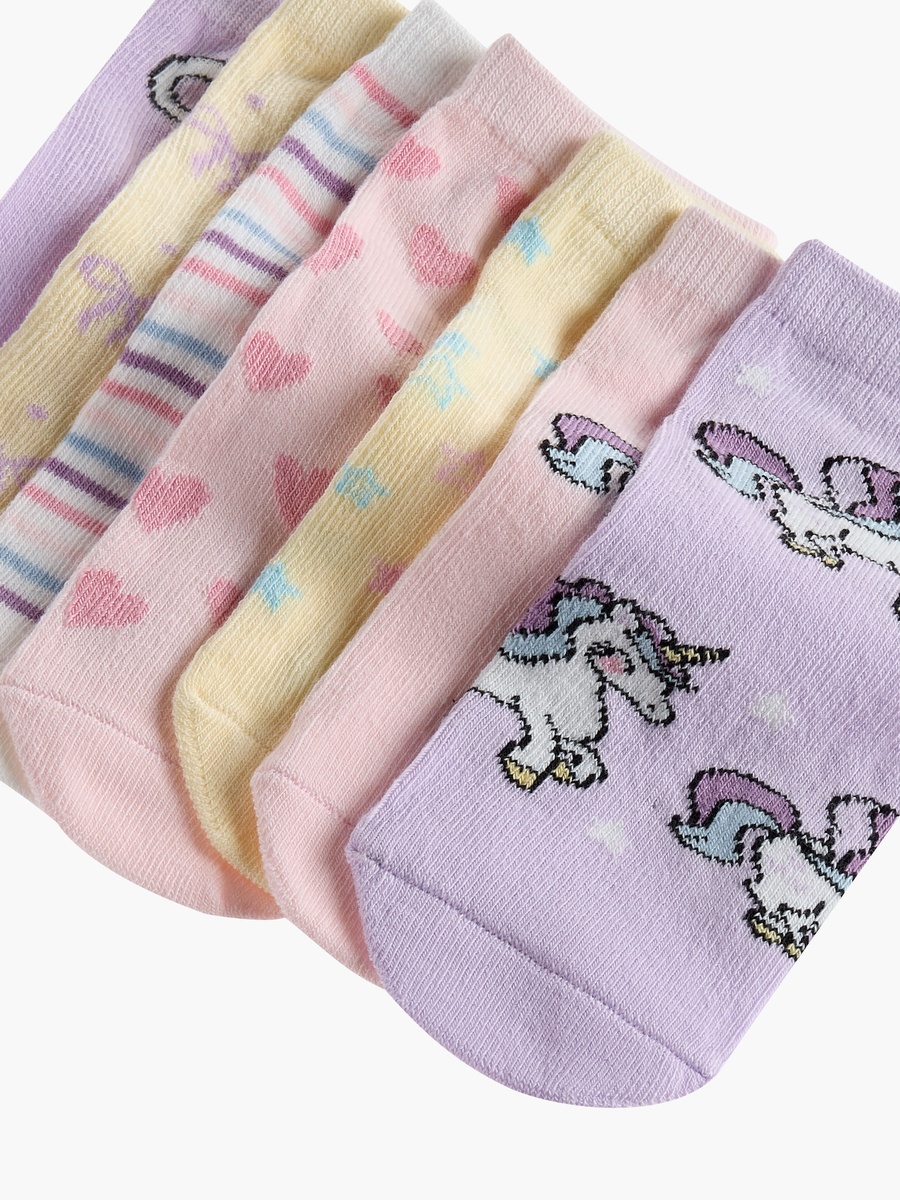 Printed Ankle Length Socks - Set of 7