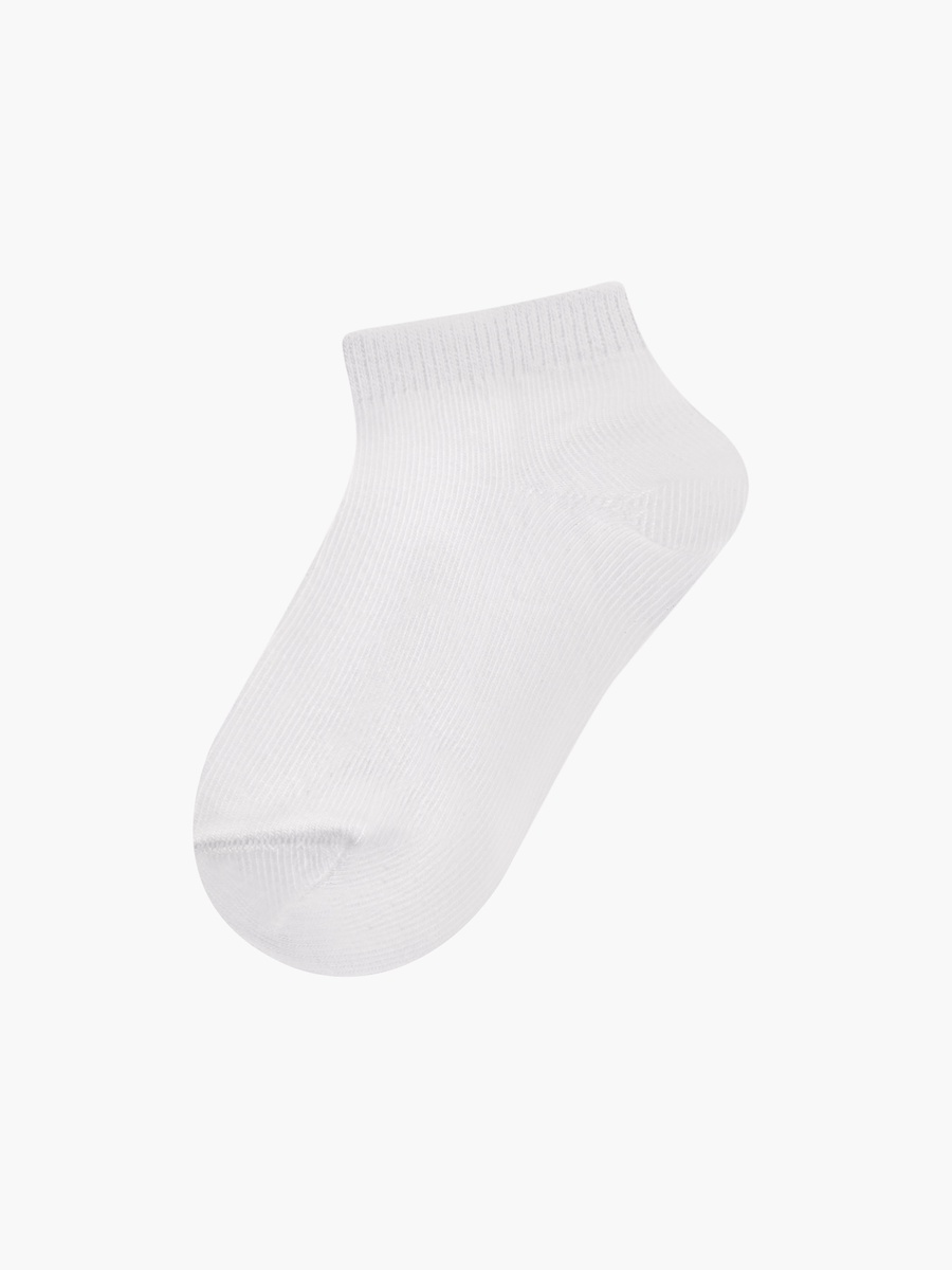 Solid Ankle-Length Socks with Elasticised Hem - Set of 5