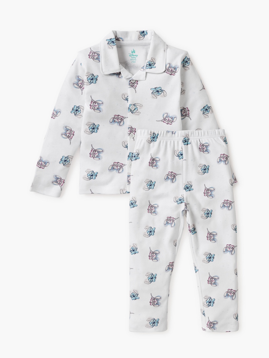 All-Over Stitch and Angel Print Shirt and Pyjama Set