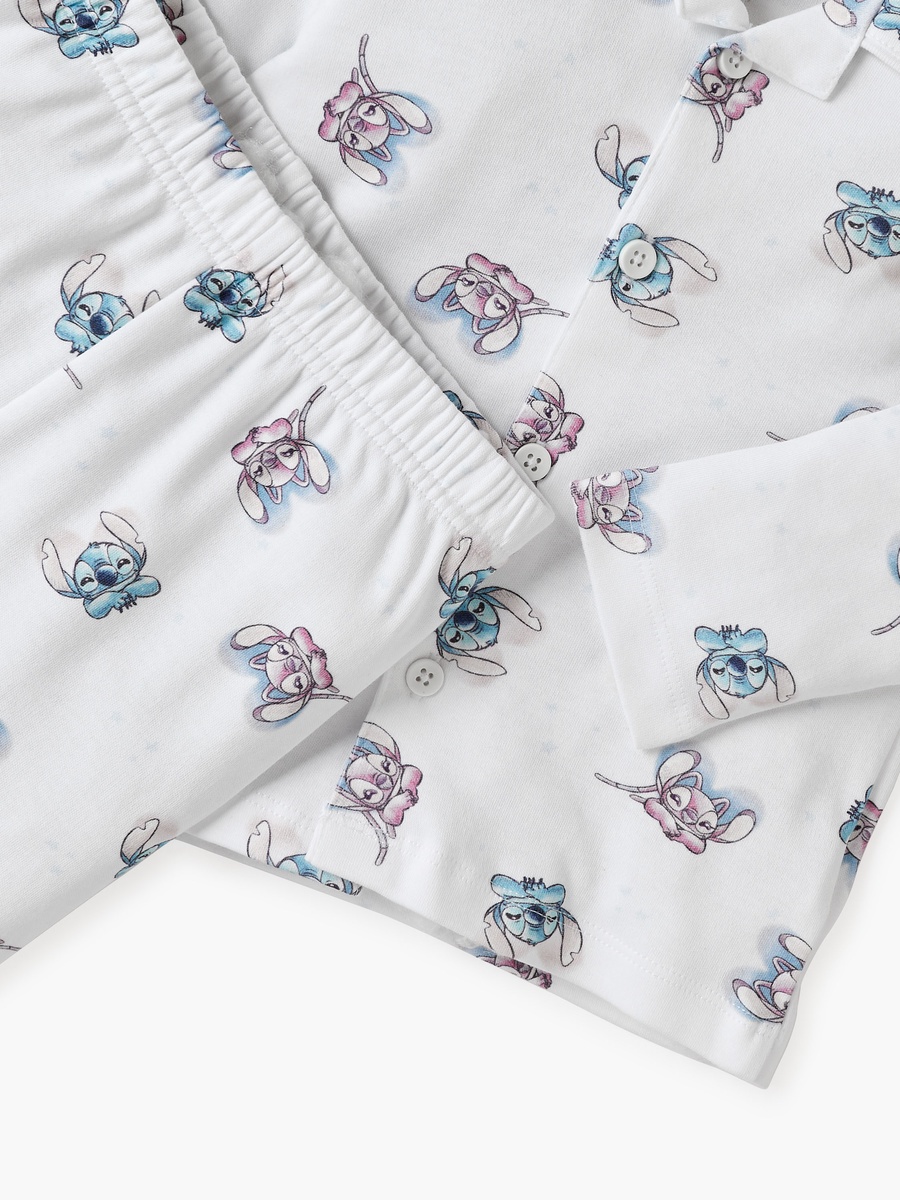 All-Over Stitch and Angel Print Shirt and Pyjama Set