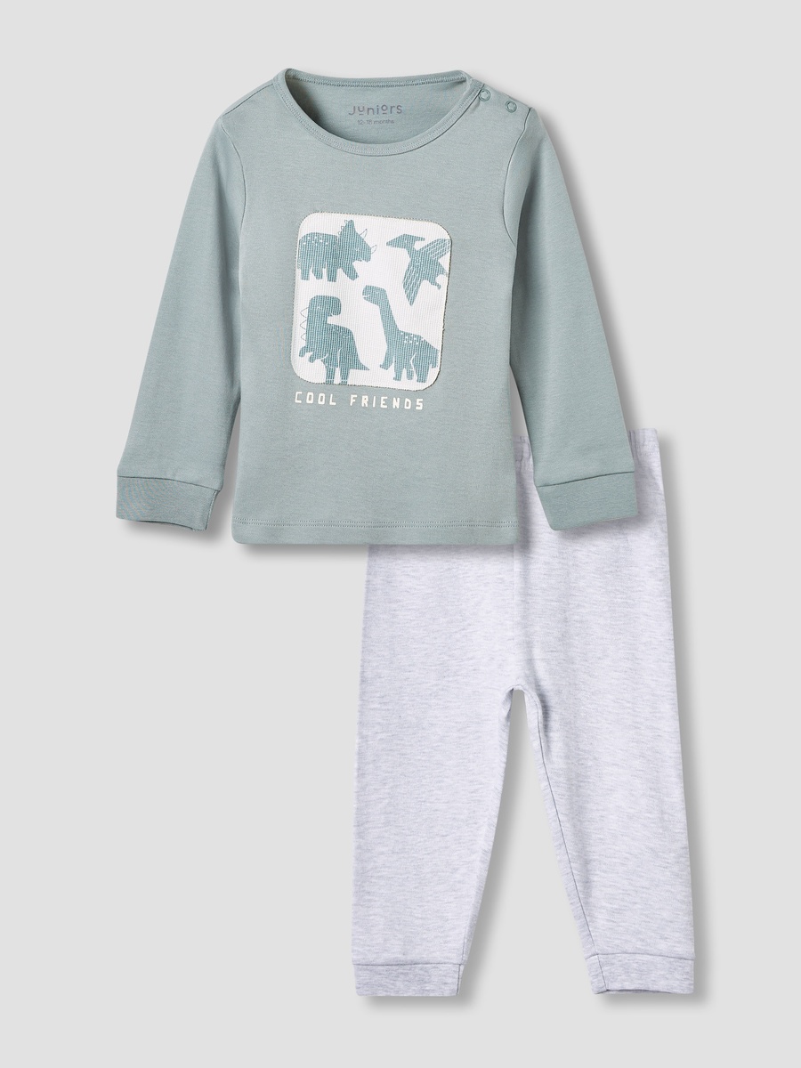 Dinosaur Applique T-Shirt and Pyjama Set