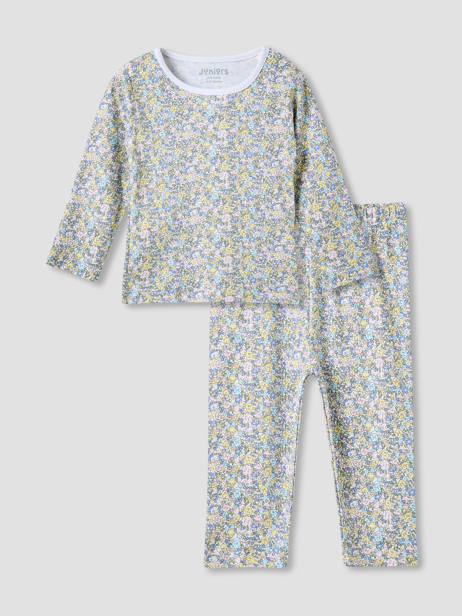 Floral Print T-Shirt and Pyjama Set