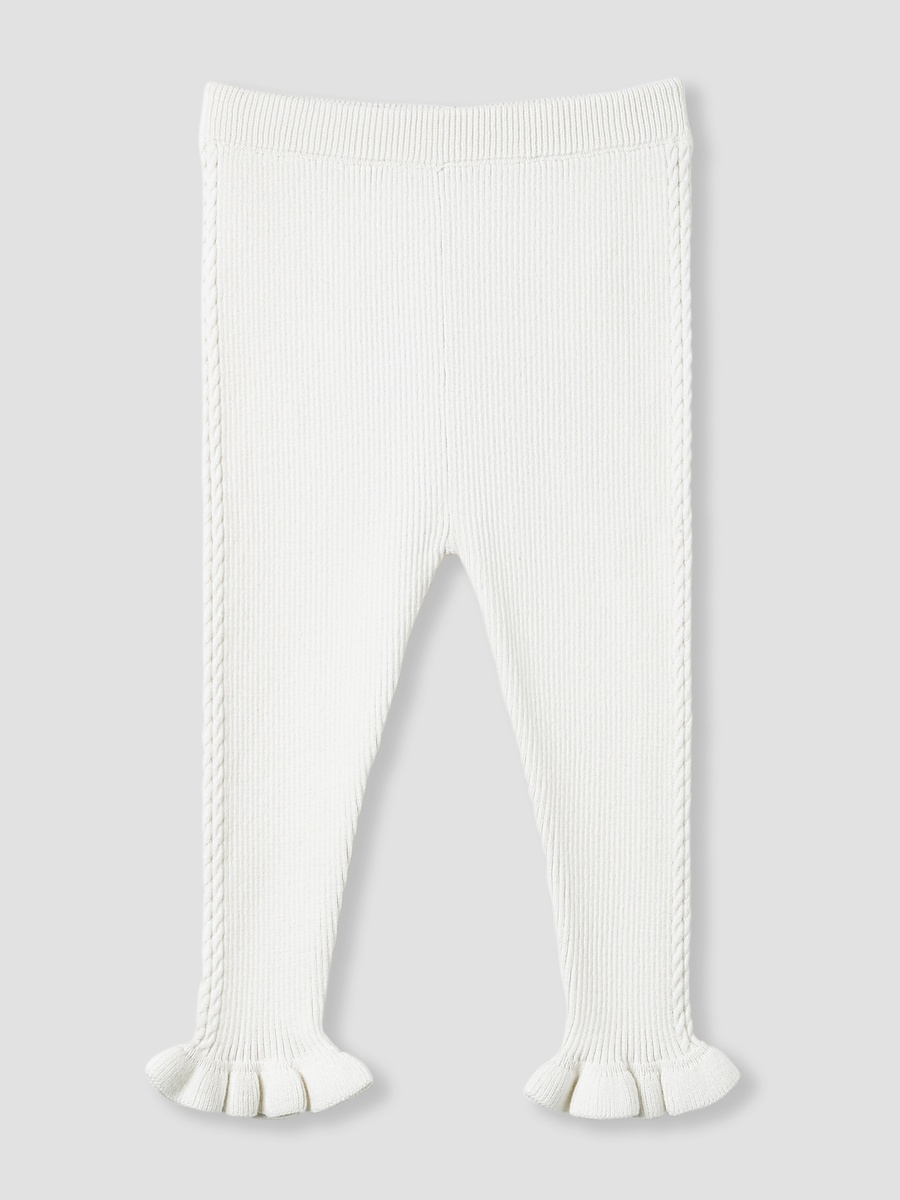 Ribbed Leggings with Bow Detail