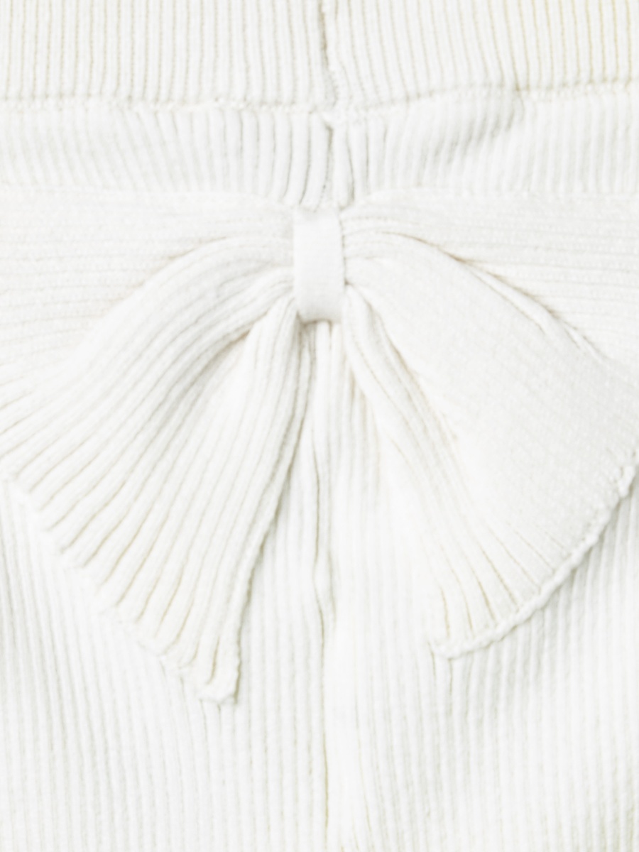 Ribbed Leggings with Bow Detail