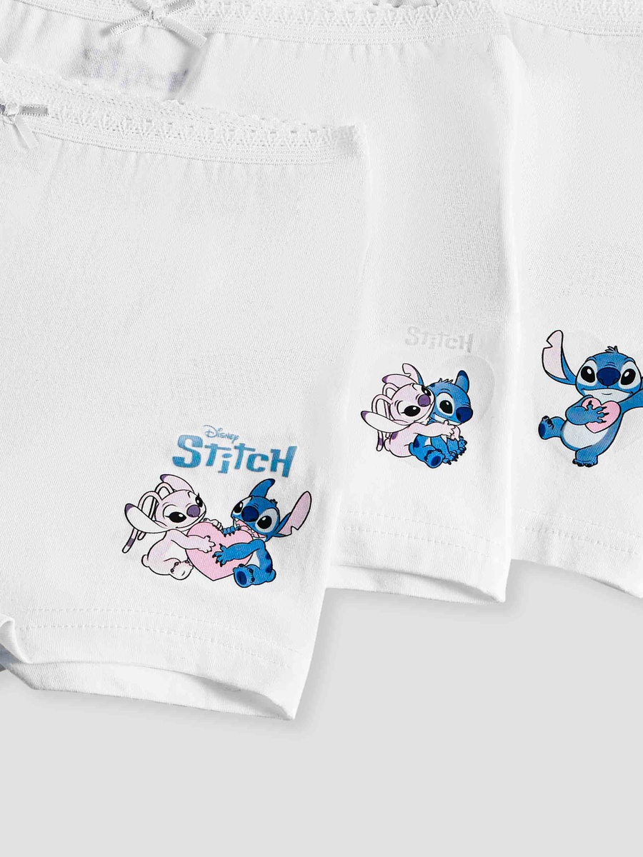 Stitch and Angel Print Briefs with Elasticated Waistband - Set of 3