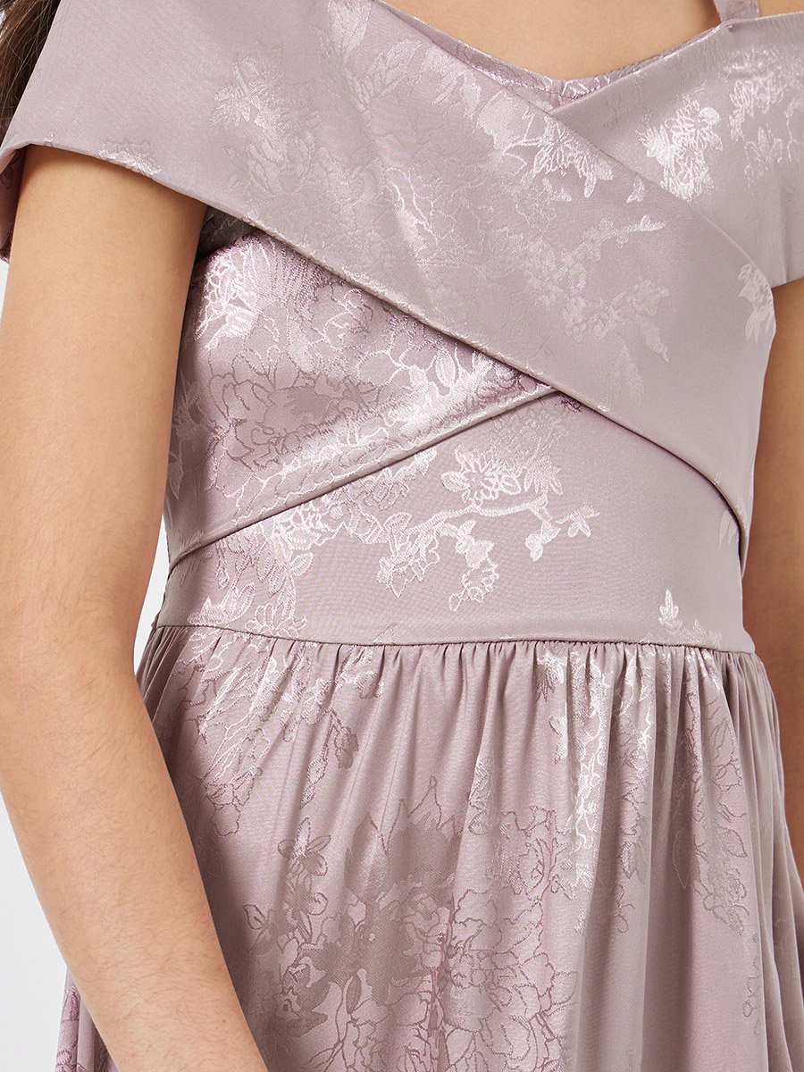 Girls Lilac Cross Over Shoulder Dress 