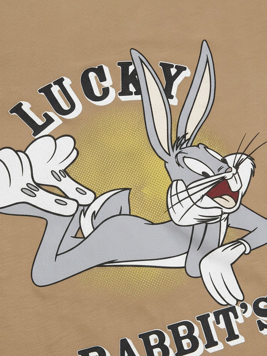 Kids Beige Cotton Bugs Bunny Graphic T-Shirt