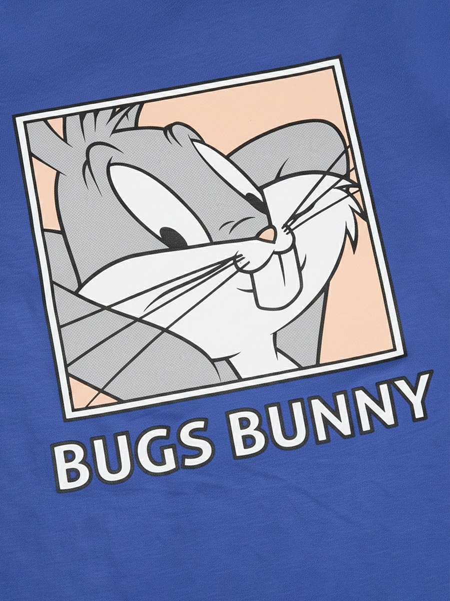 Kids Blue Cotton Bugs Bunny Graphic T-Shirt