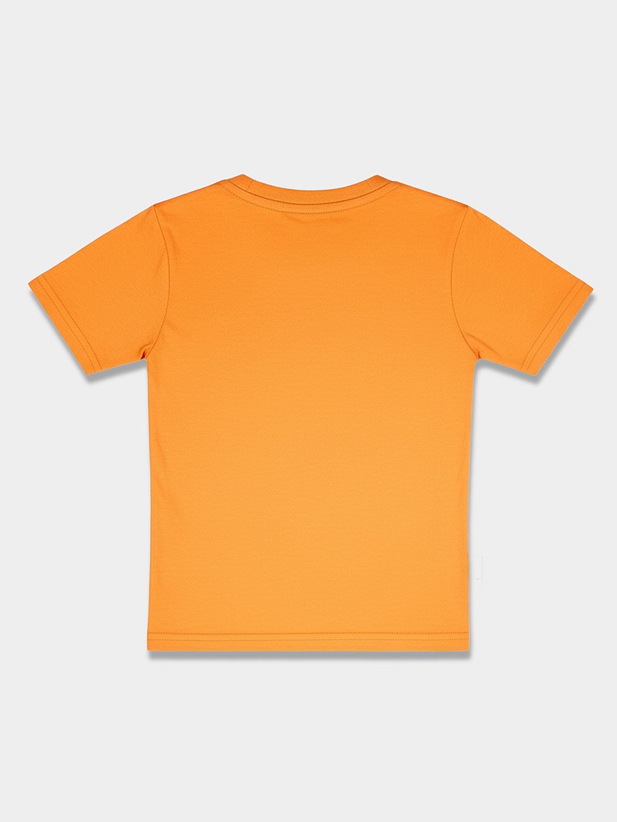 Kids Orange Cotton Tom and Jerry Graphic T-Shirt