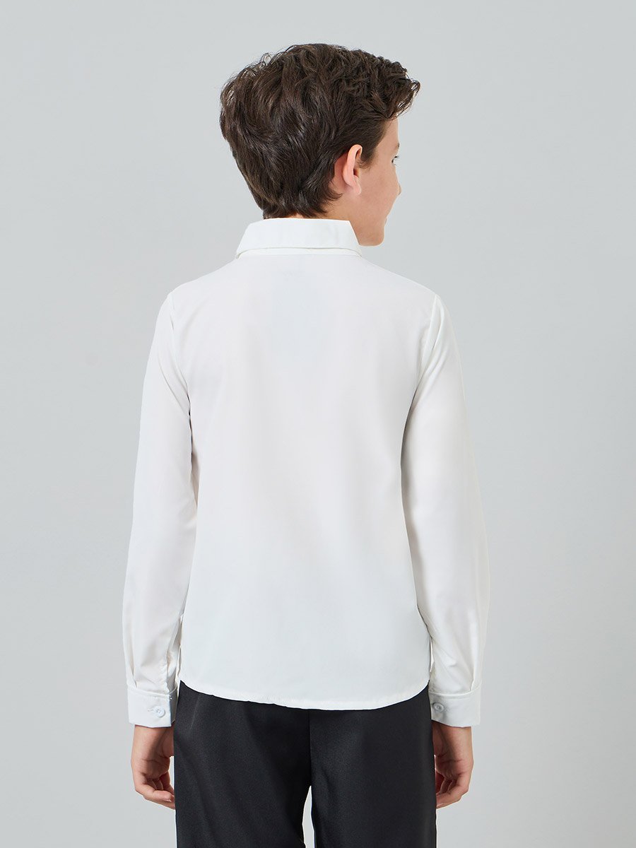 Boys White Shirt with Black Trousers and  Waistcoat with Bow Set