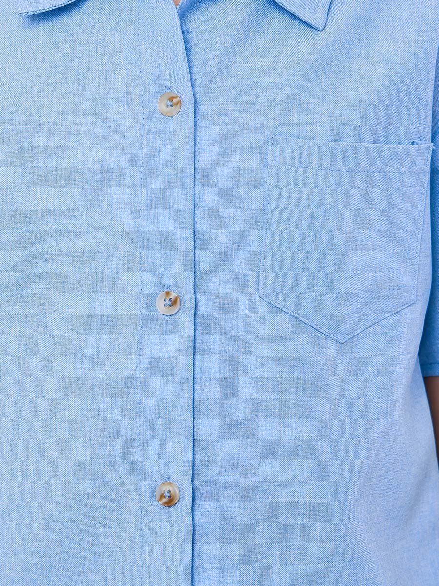 Boys Blue Solid Short Sleeve Shirt