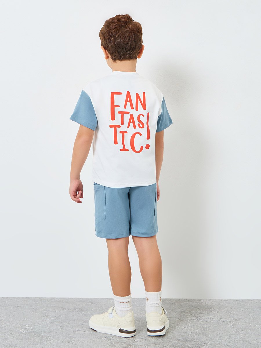 Boy Color Block T-Shirt and Shorts Set