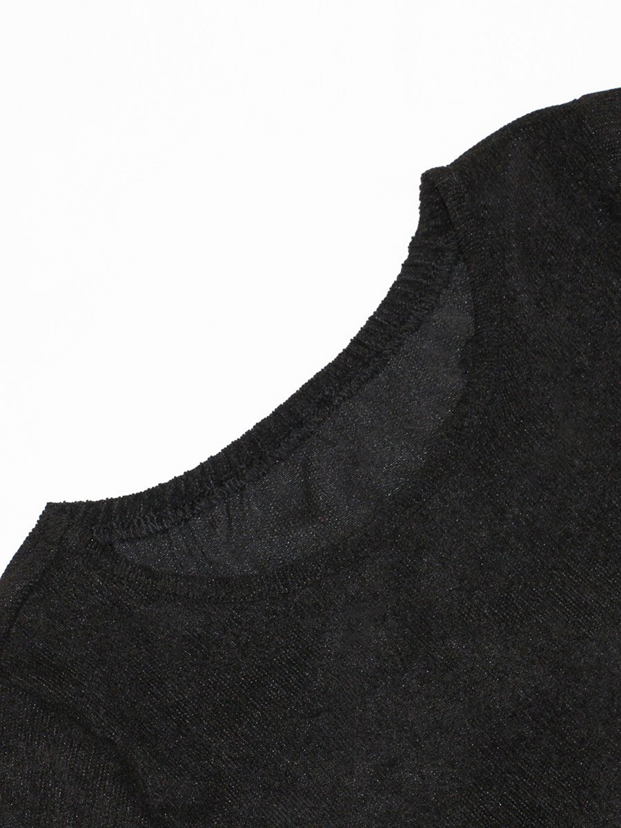 Girls Black Solid A-Line Mini Dress