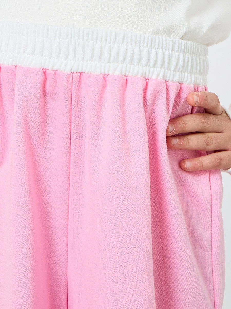 Teens Pink Wide Leg Joggers
