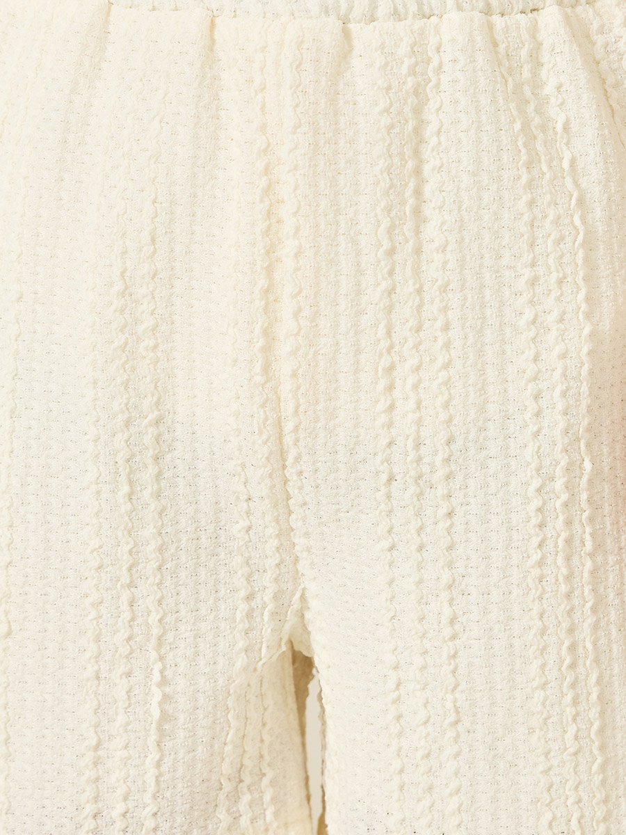 Kids Off White Textured Shorts