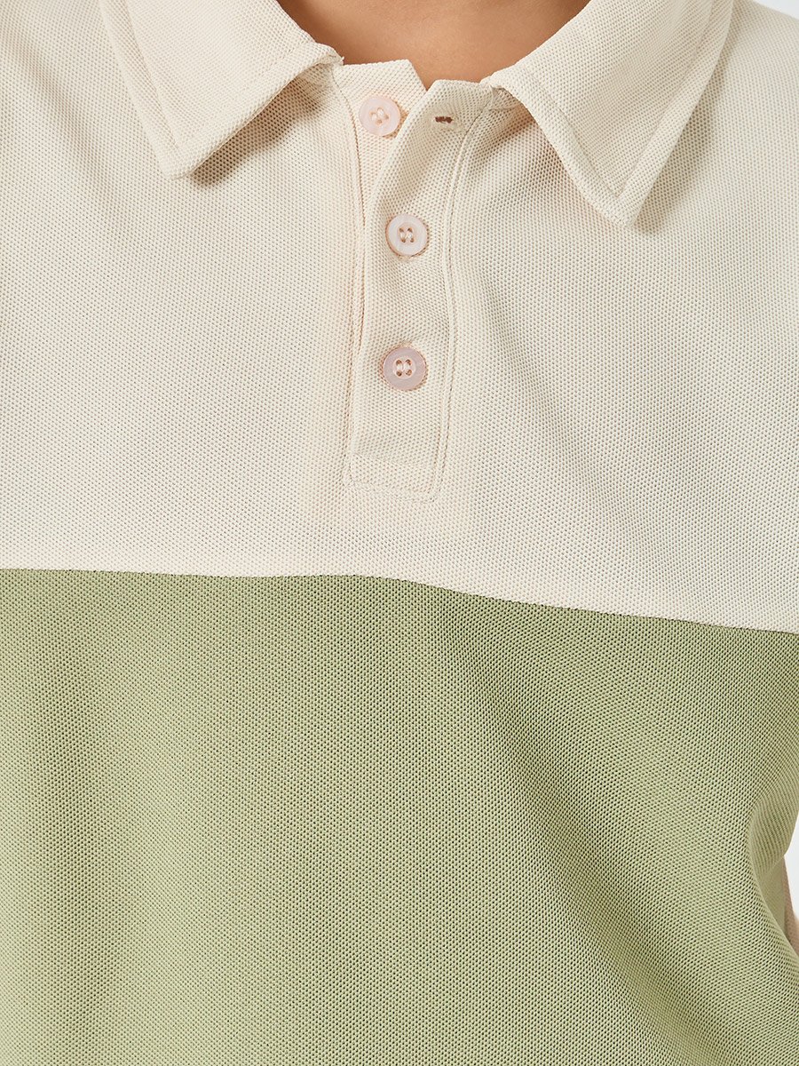 Boys Color Block Short Sleeve Polo