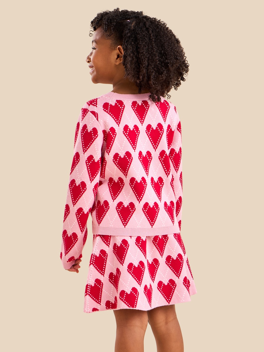 Heart Print Sweater and Skirt Set
