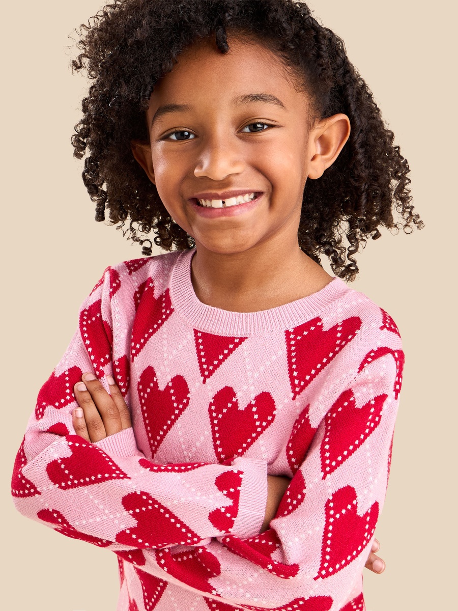 Heart Print Sweater and Skirt Set