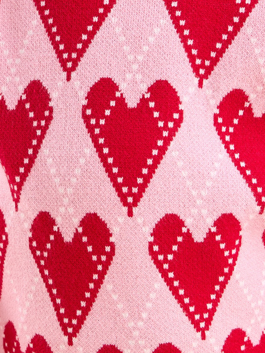 Heart Print Sweater and Skirt Set