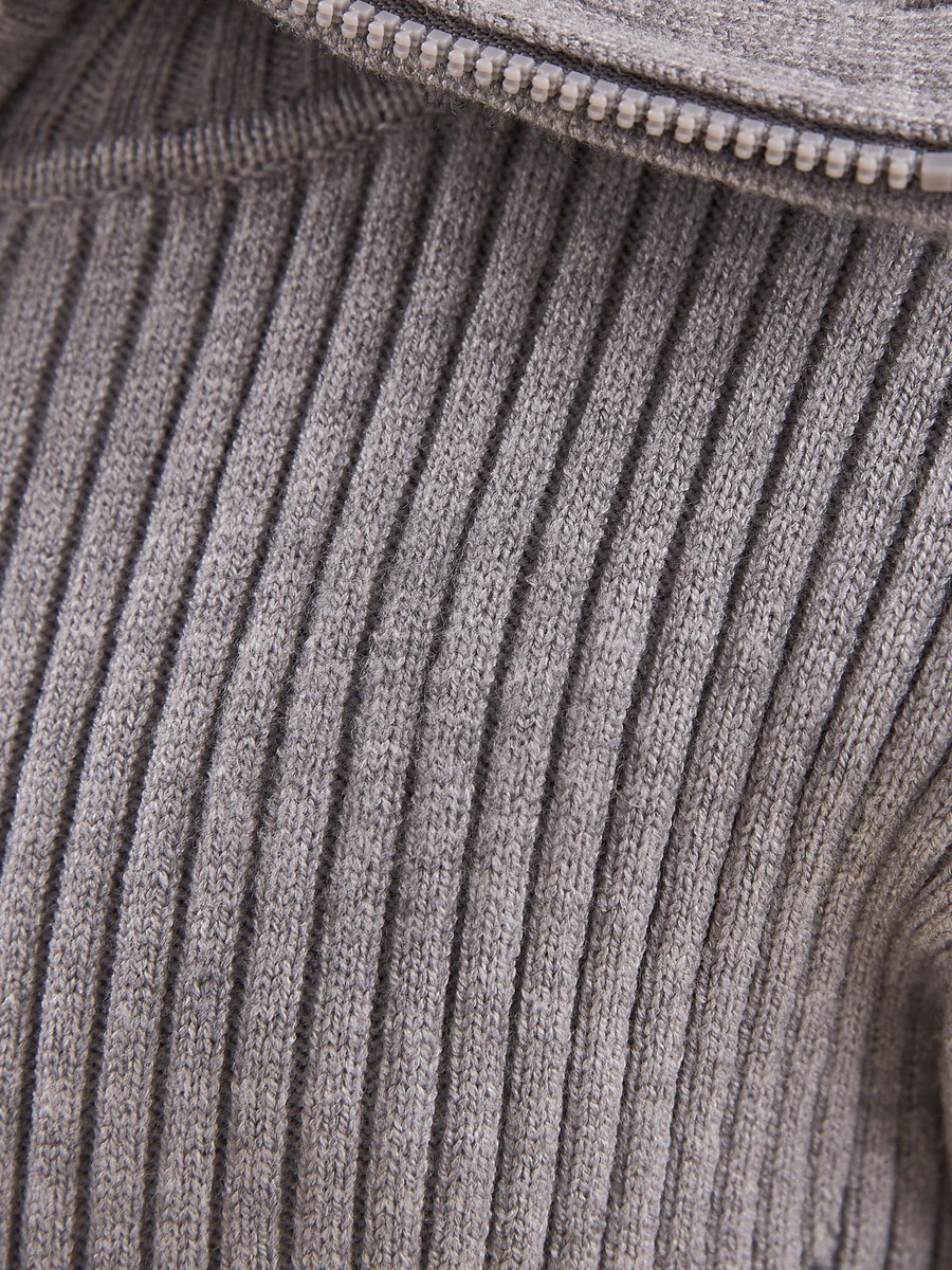Ribbed Zip Through Cardigan with Flared Leggings