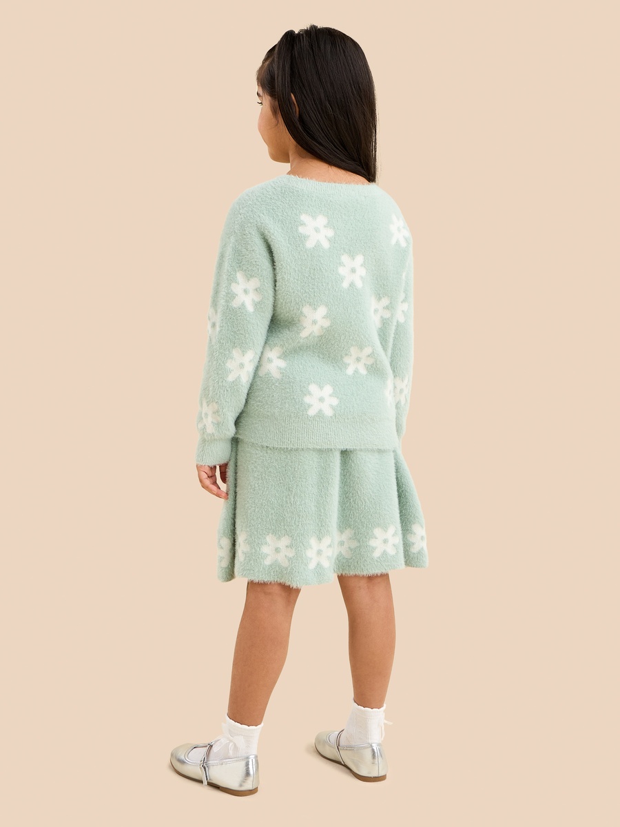 Floral Print Sweater and Skirt Set