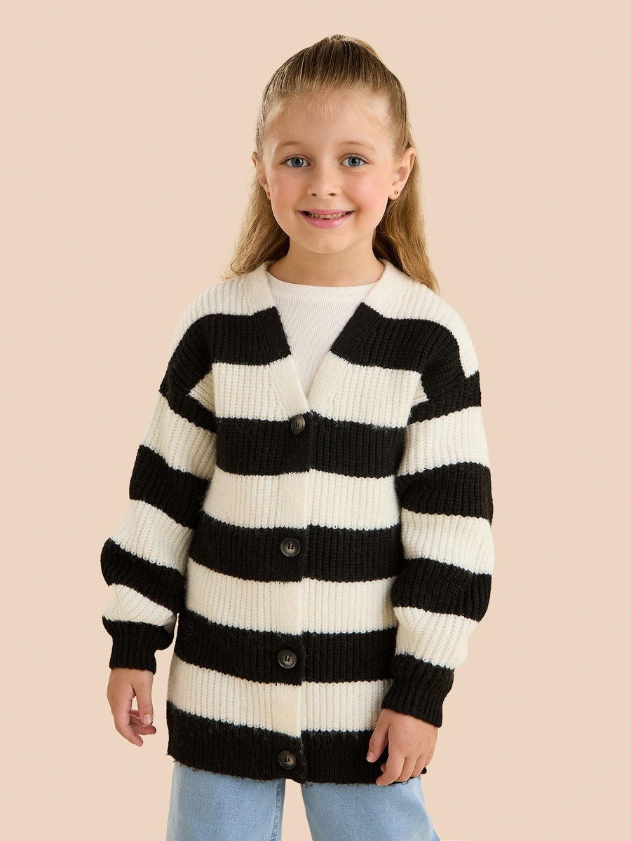 Striped Cardigan and T-Shirt Set