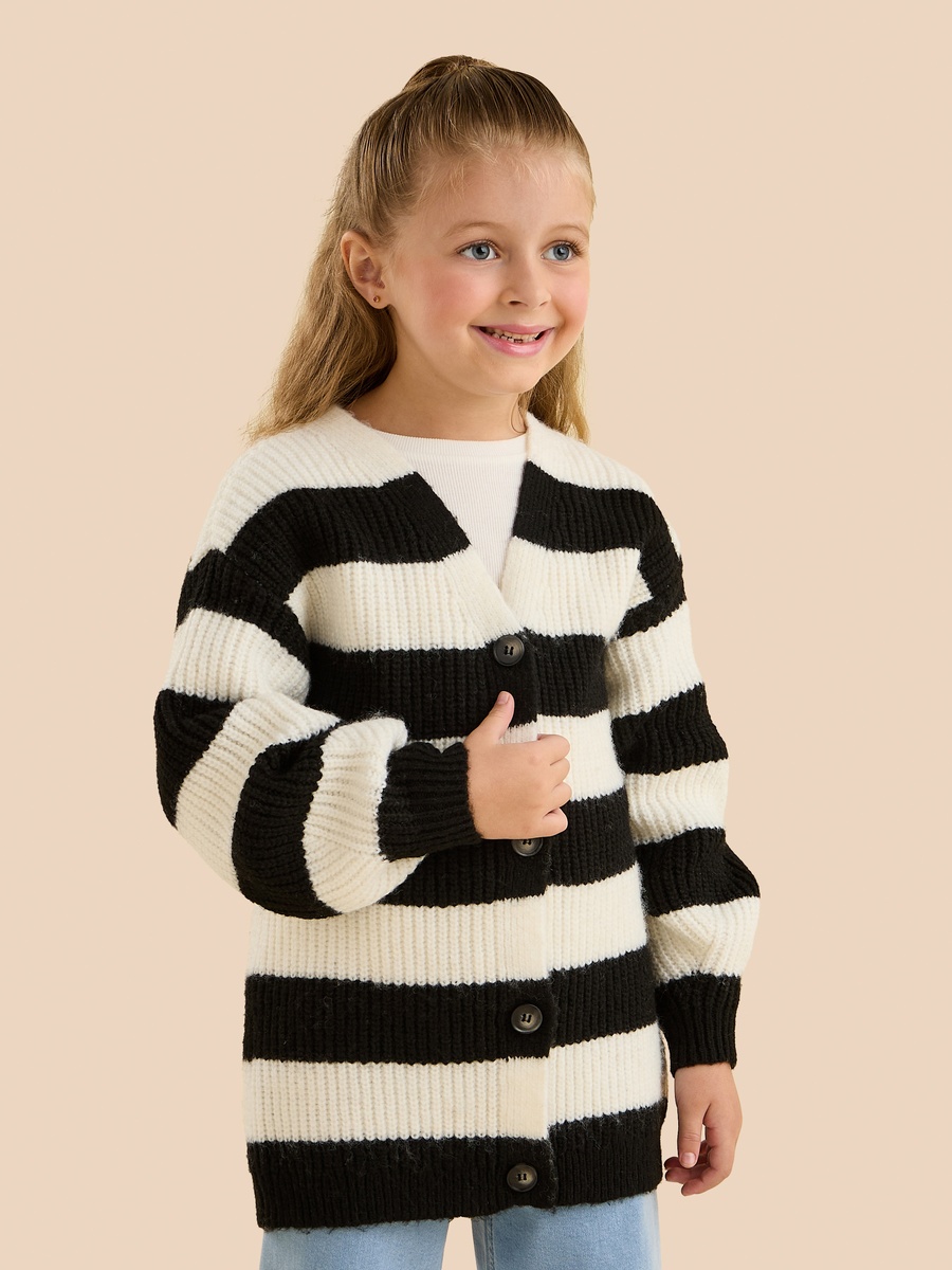 Striped Cardigan and T-Shirt Set