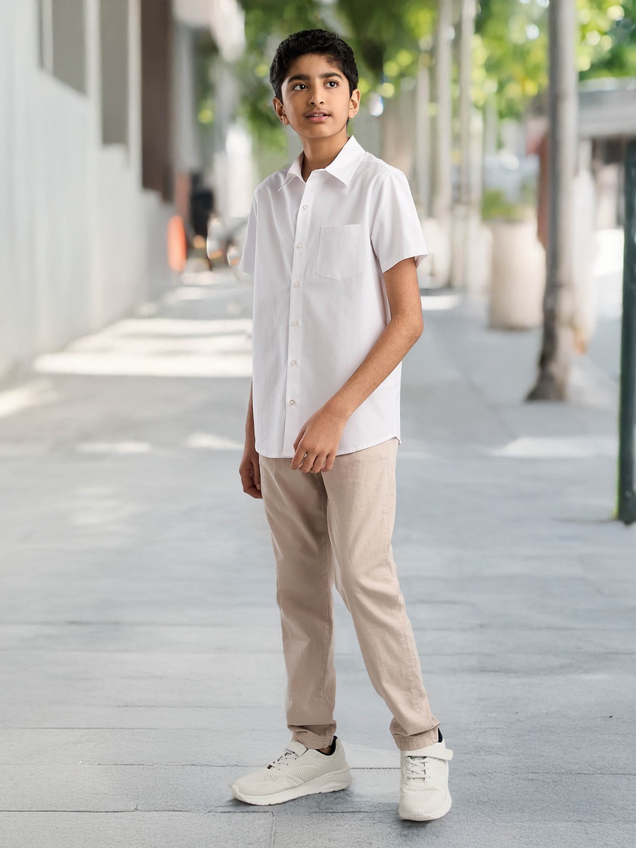 Plain Poplin Shirt with Pocket
