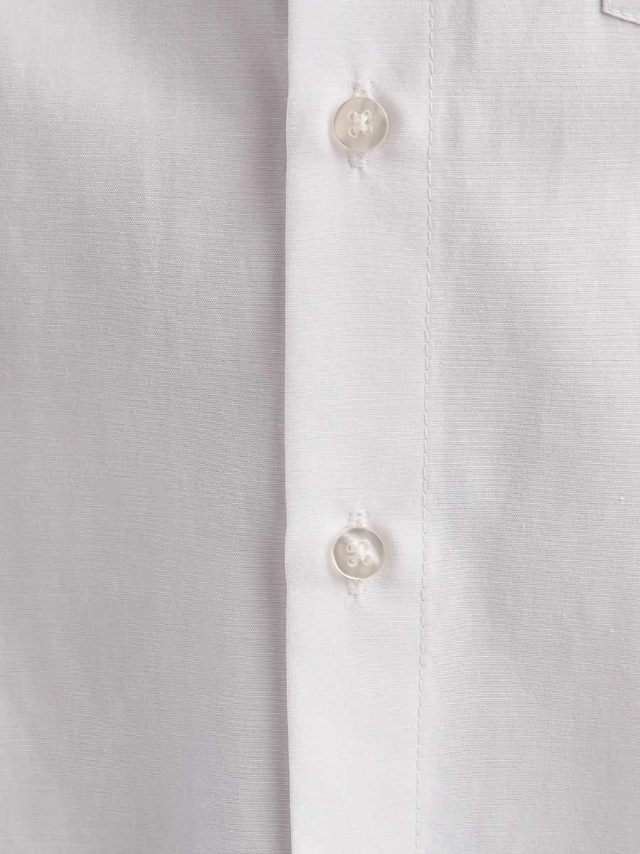 Plain Poplin Shirt with Pocket