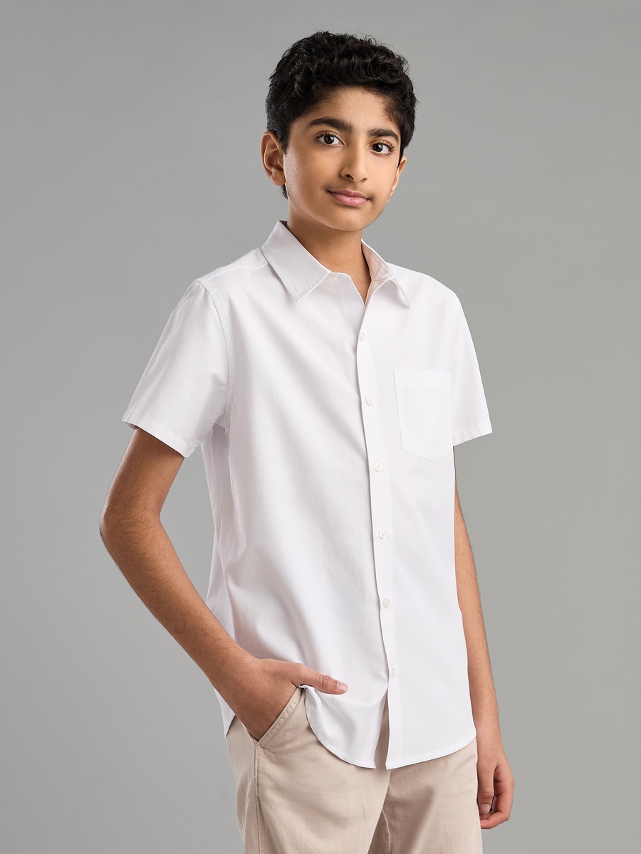 Plain Poplin Shirt with Pocket