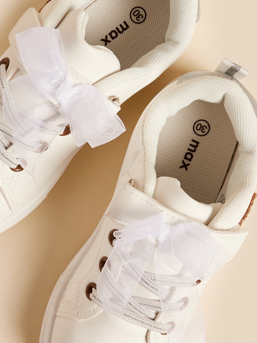 Teddy Applique Lace-Up Sneakers