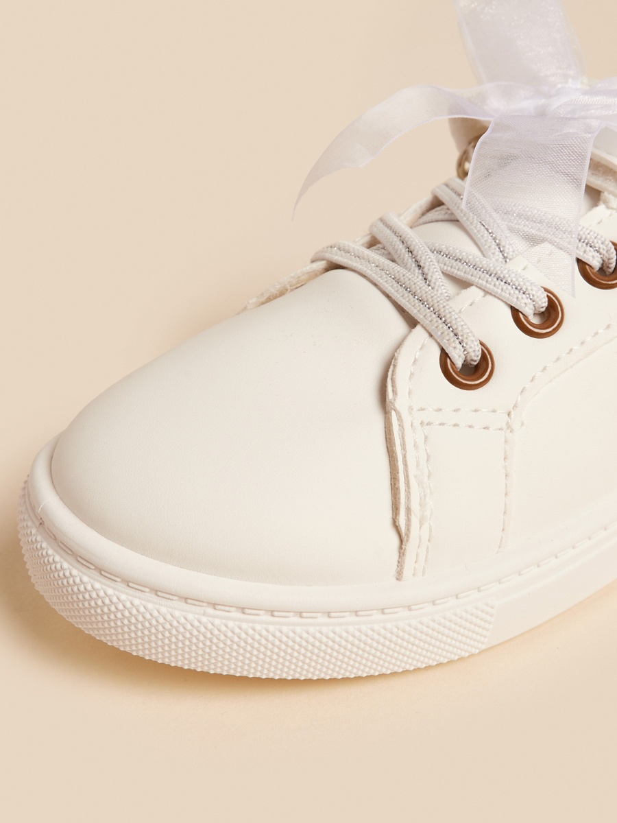 Teddy Applique Lace-Up Sneakers