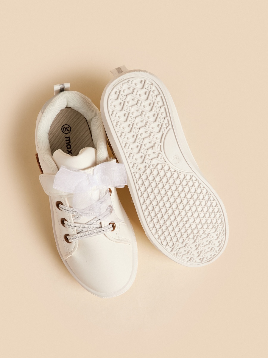 Teddy Applique Lace-Up Sneakers