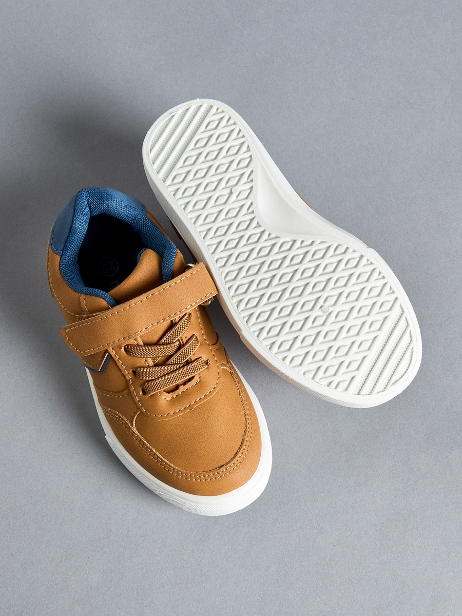 Colourblock Sneakers with Hook and Loop Closure